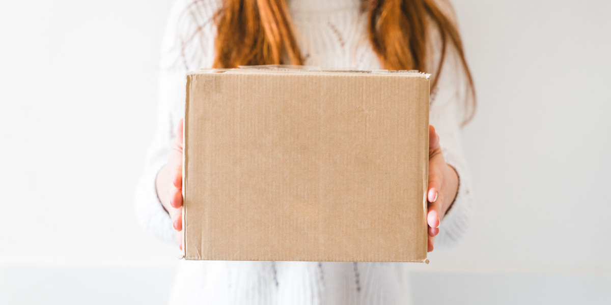 Woman holding a parcel