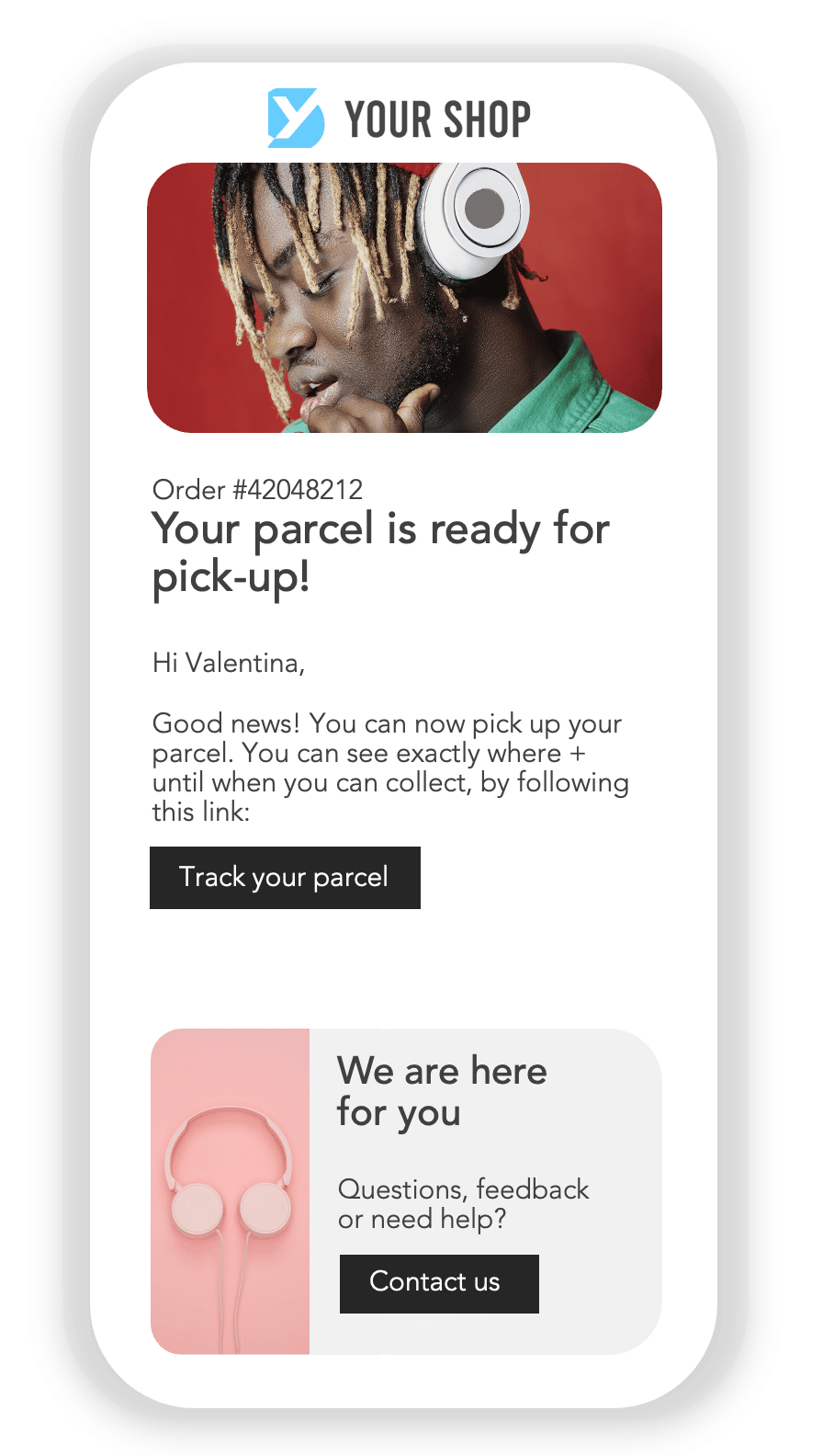 Screenshot 2 Smartphone, das das Tracking eines Pakets zeigt
